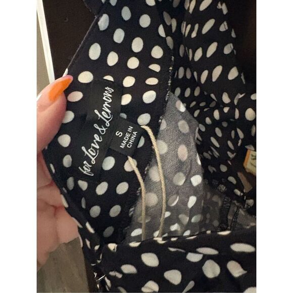 NWT For Love & Lemons Beth Black & White Polka Dot Midi Dress Size Small - Picture 7 of 12